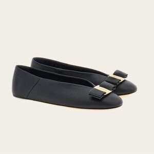 Ferragamo Black Vara Bow Flats